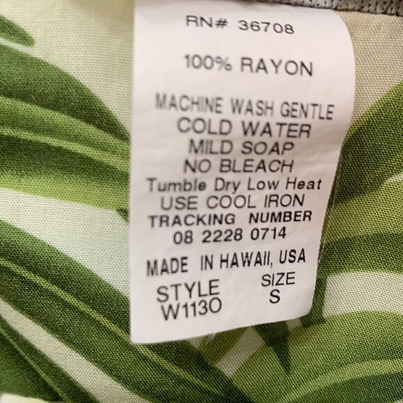 Puanani Hawaii RJC Tropical Dress Small Green Pink White Plumerias Scoop Neck - Picture 8 of 8